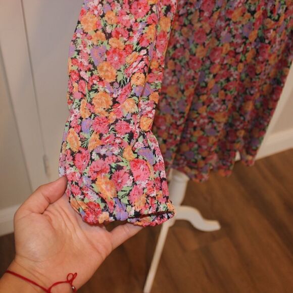 WAYF Revolve Long Sleeve Floral Mini Dress Women Size Small - Picture 8 of 16